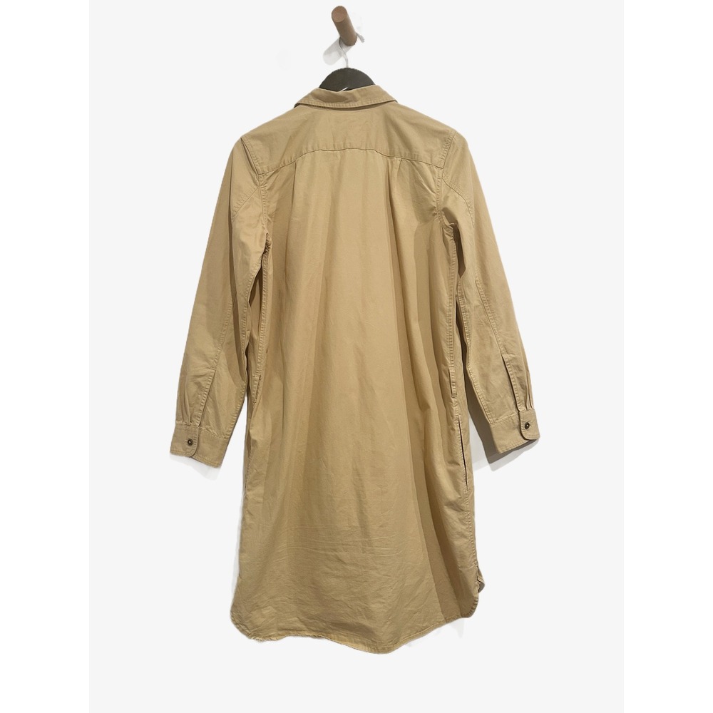 Ralph Lauren Khaki Cotton Utility Shirt Dress Size Medium Old Money Minimalst - Picture 3 of 13